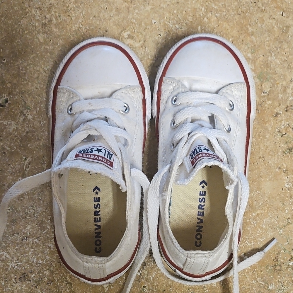 Converse Kids White and Red Sneakers